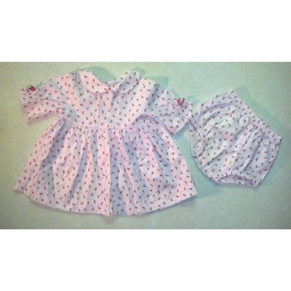 Adorable Girl's Size 6 M Months Pink Carter's Floral Two Piece Dress Set - Picture 1 of 8